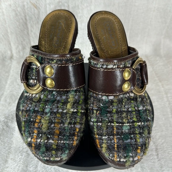 Coach Shoes - Coach Vintage Tweed Mule Heels Made in Italy Size 6B